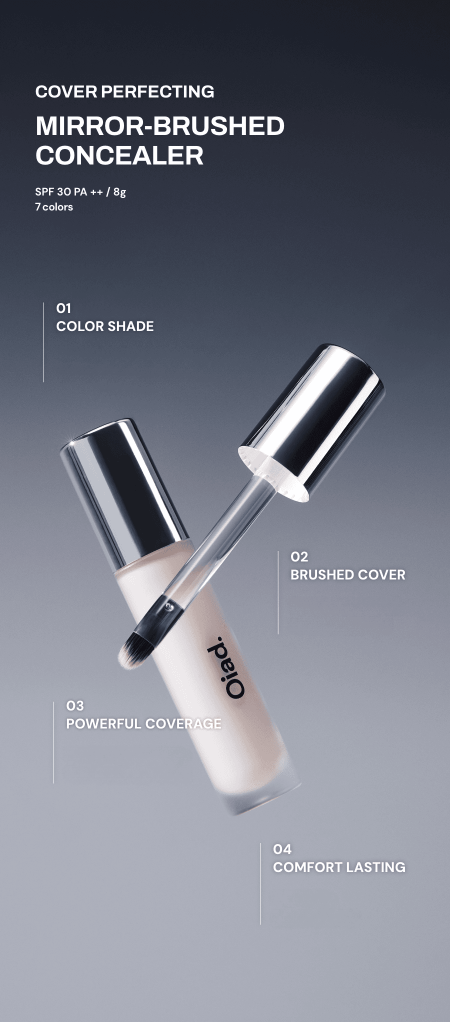Oiad Cover Perfecting Mirror-Brushed Concealer (6 Colors) | OLIVE