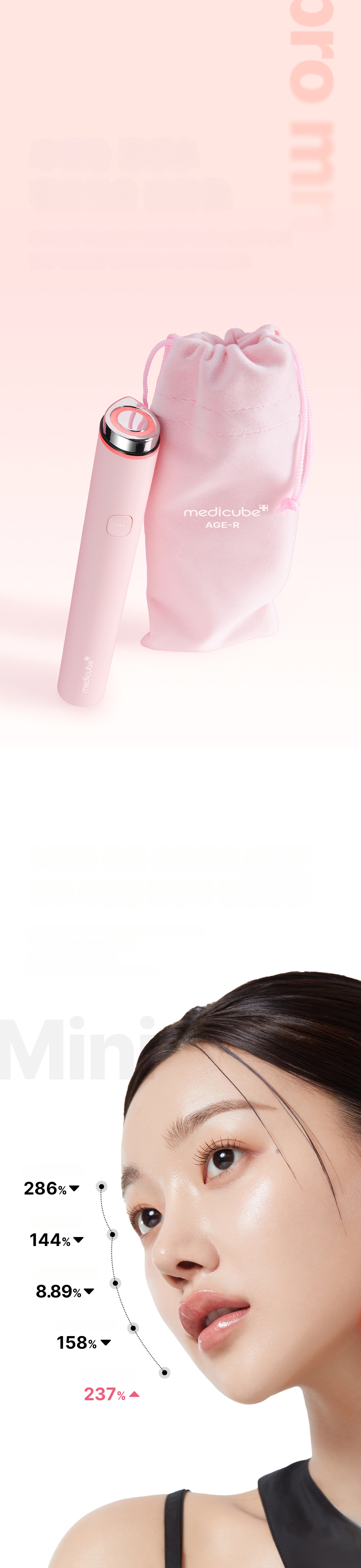 medicube AGE-R Booster Pro Mini (White/Baby Pink) | OLIVE YOUNG Global