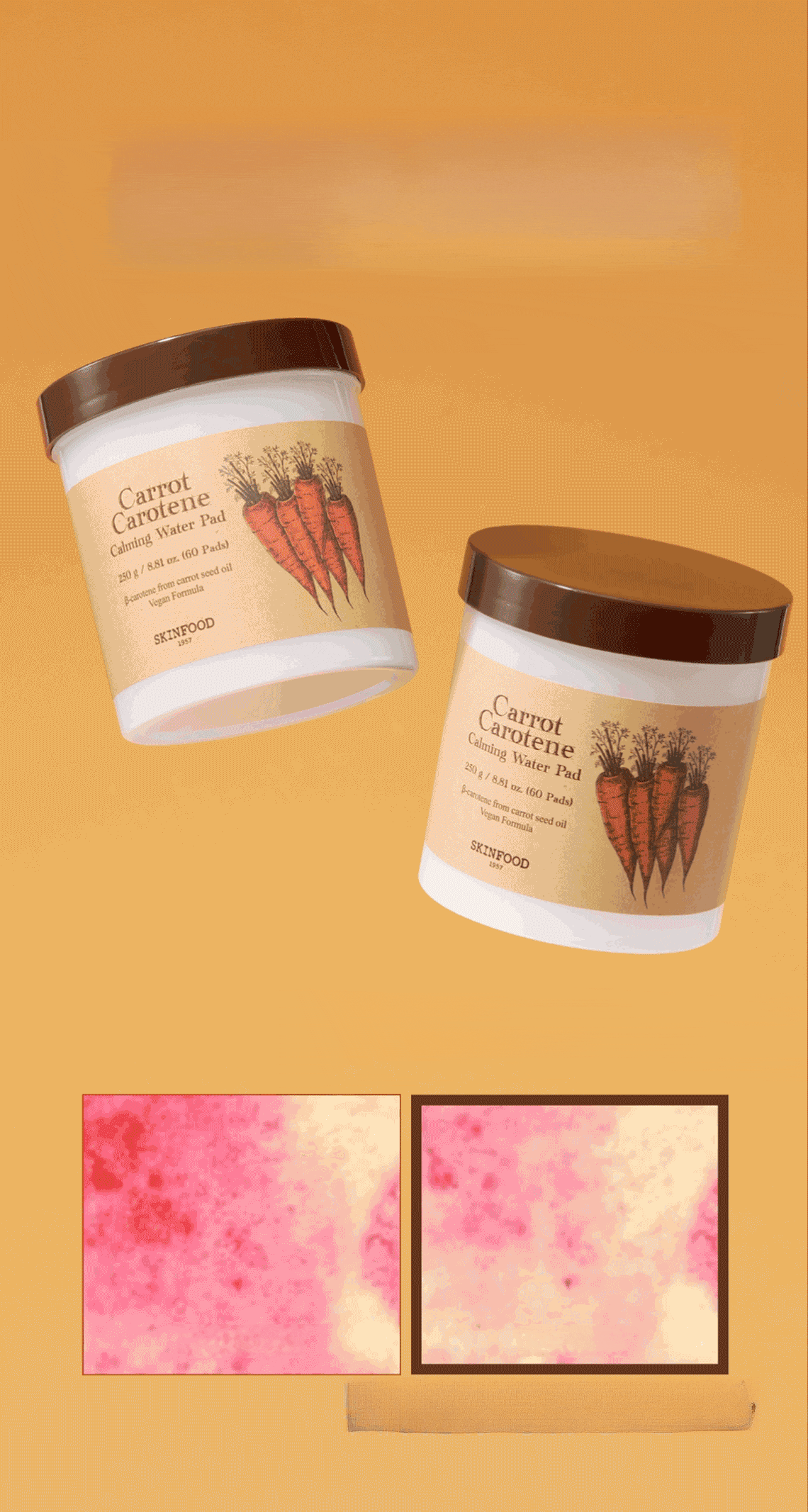 SKINFOOD Carrot Carotene Calming Water Pad 60P Double Set | OLIVE