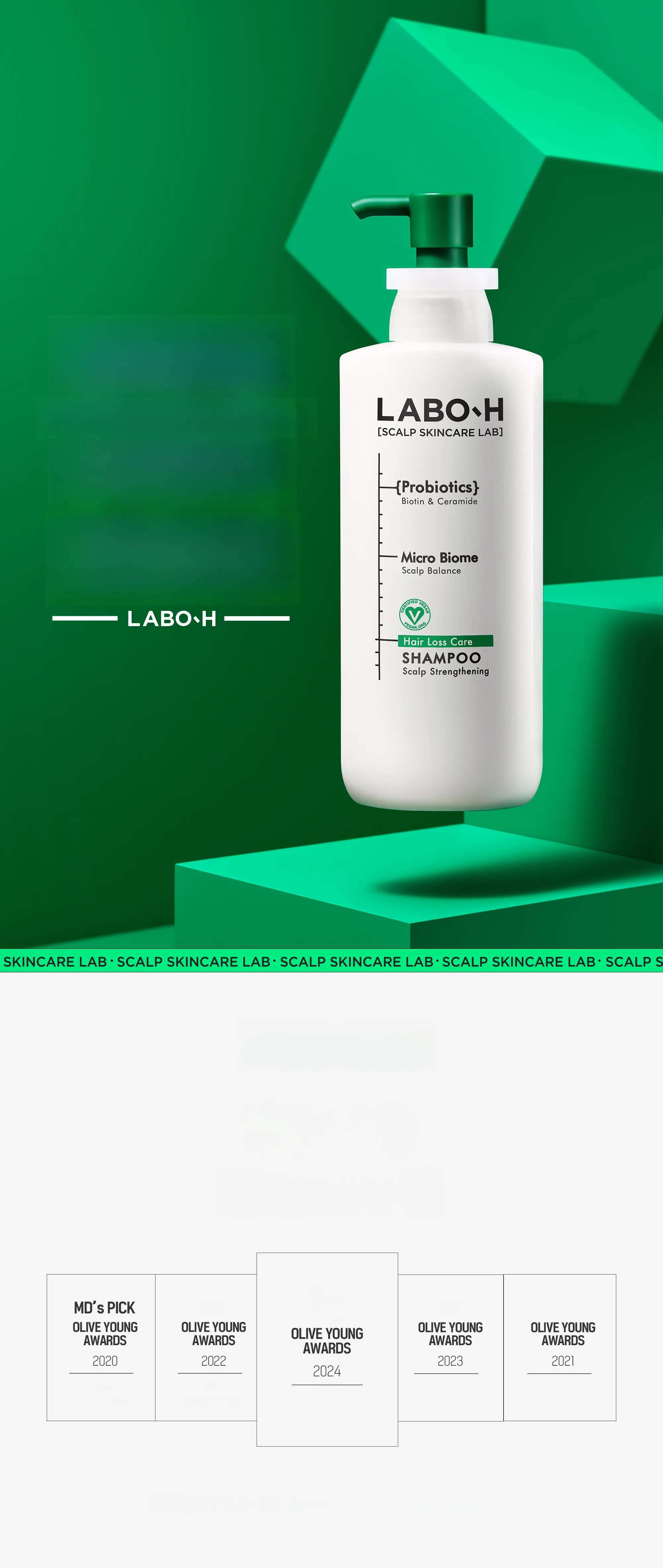 LABO-H Scalp Strengthening Shampoo Refill 333mL*2 | OLIVE YOUNG Global
