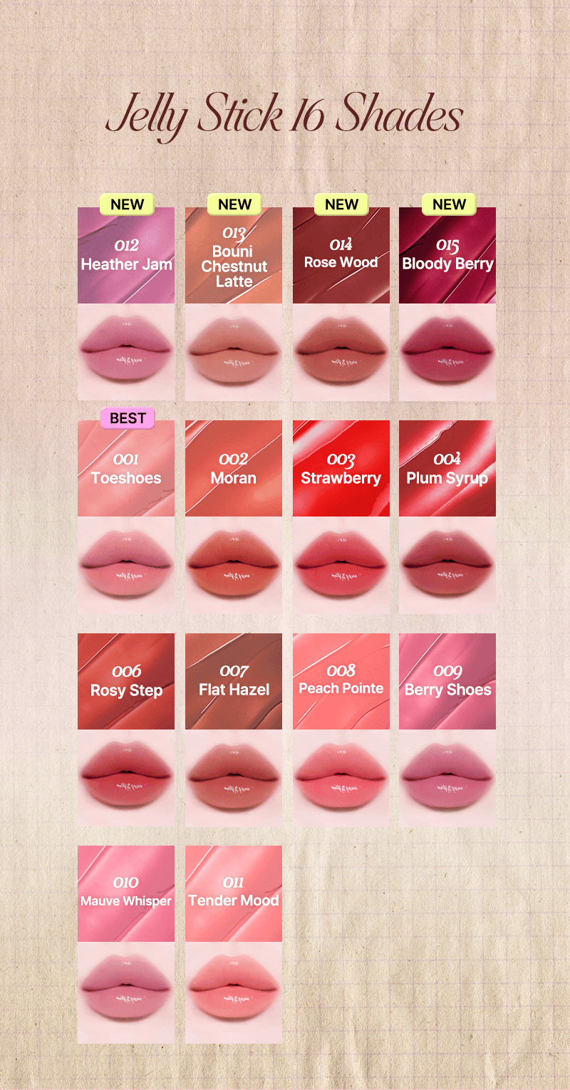 tiptoe Jelly Stick 3.5g (8 Colors) | OLIVE YOUNG Global