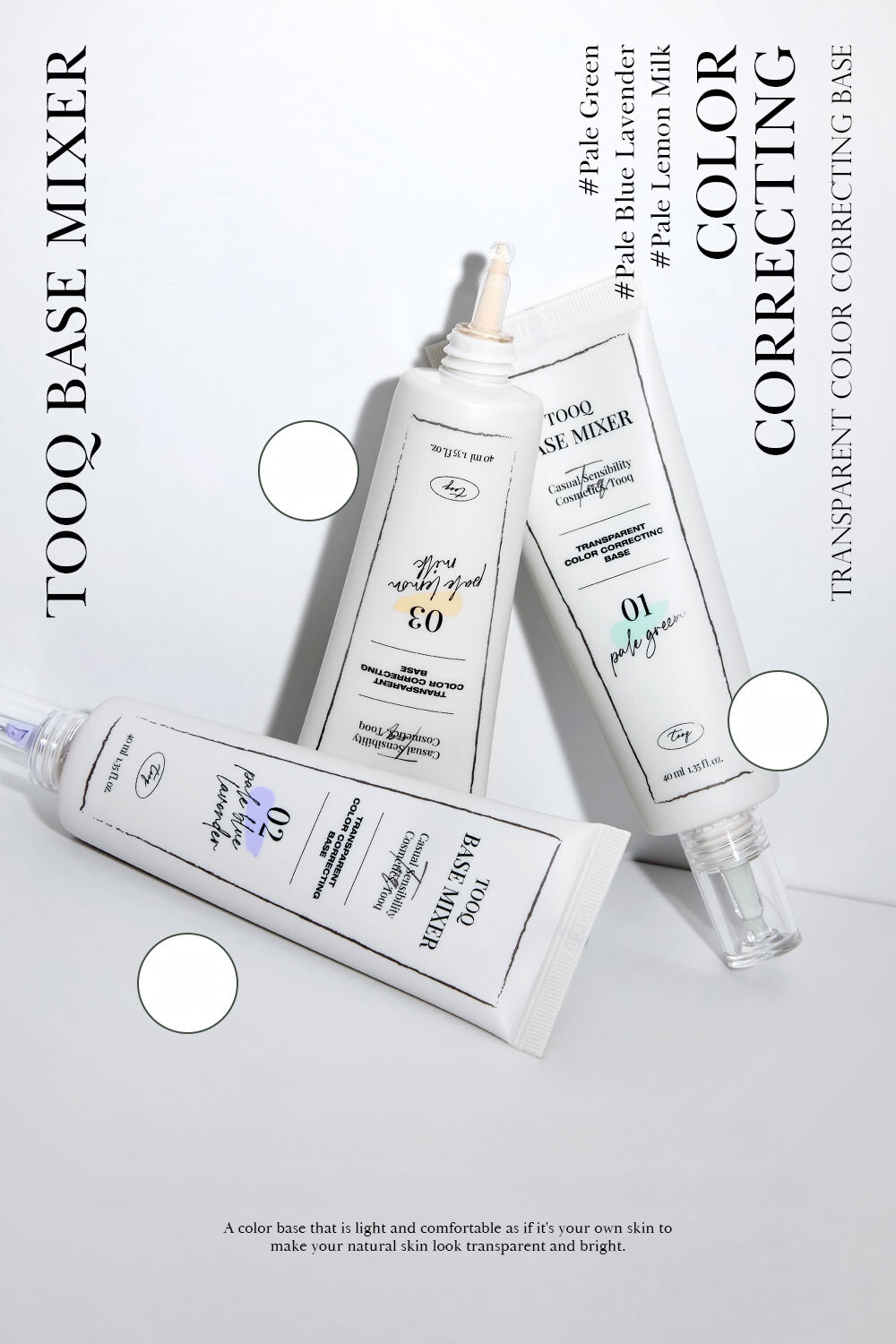 Tooq Transparent Color Correcting Base 40ml (3 Colors) | OLIVE