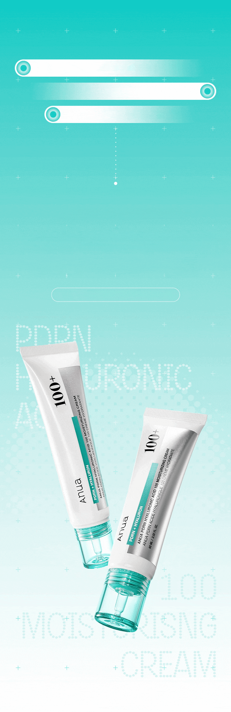 Anua PDRNヒアルロン酸100モイスチャライジングクリーム 60ml*2個入