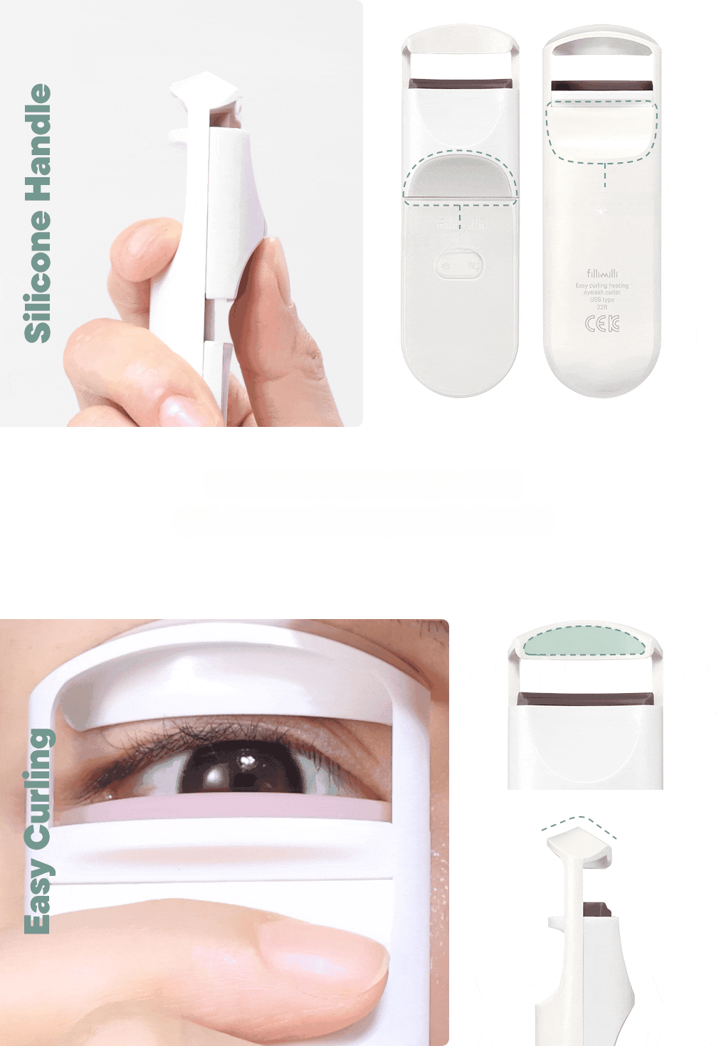 [Sanrio K-LIFE EDITION] Fillimilli Heating Eyelash Curler (Rechargeable)
