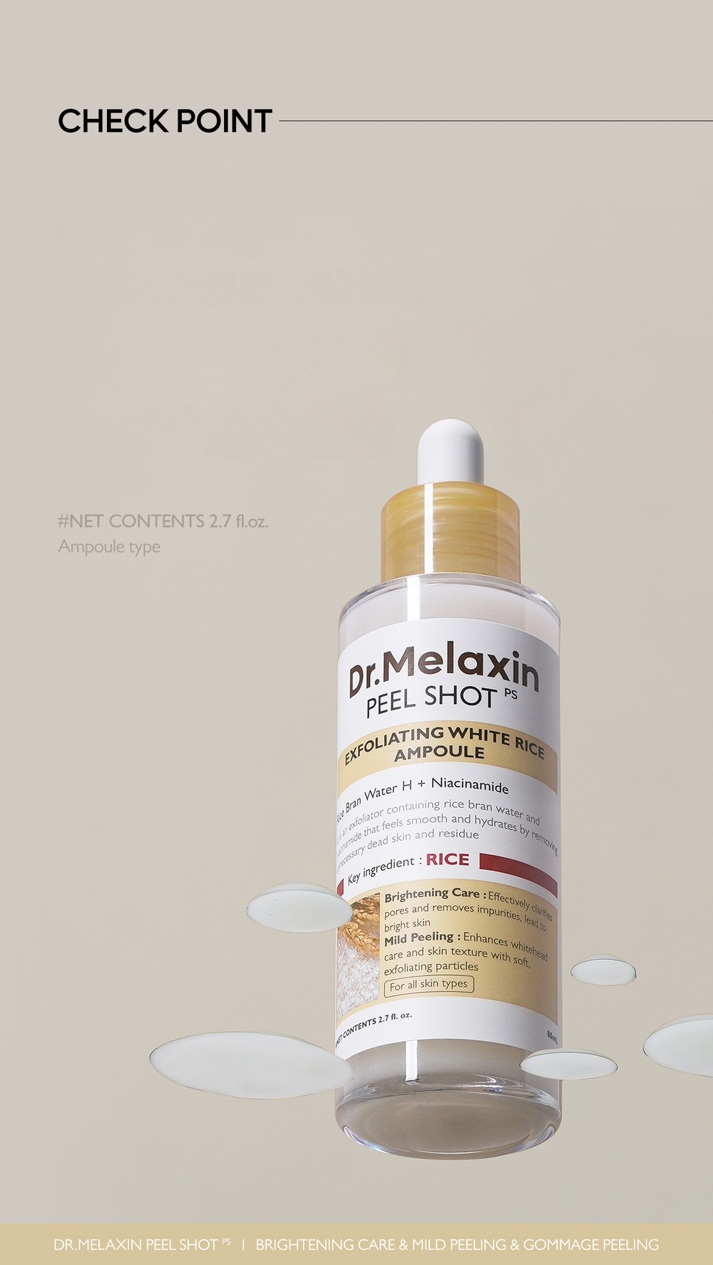 Cardi B Pick] Dr.Melaxin Peel Shot Exfoliating Rice Ampoule 80ml