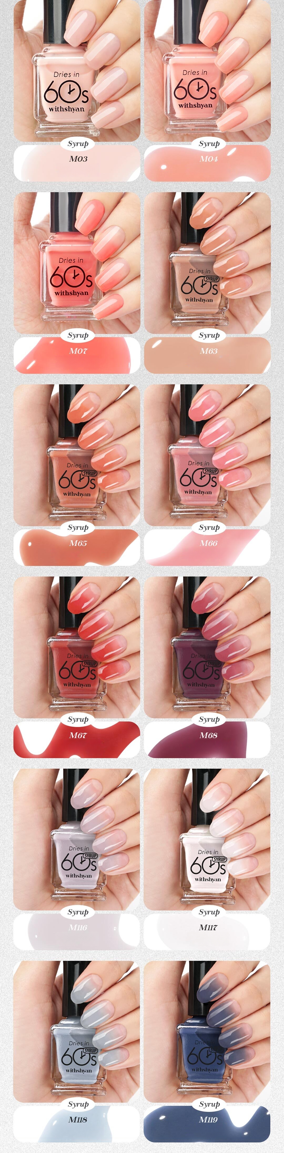 Withshyan 60秒マニキュア 9ml (全30色) | OLIVE YOUNG Global