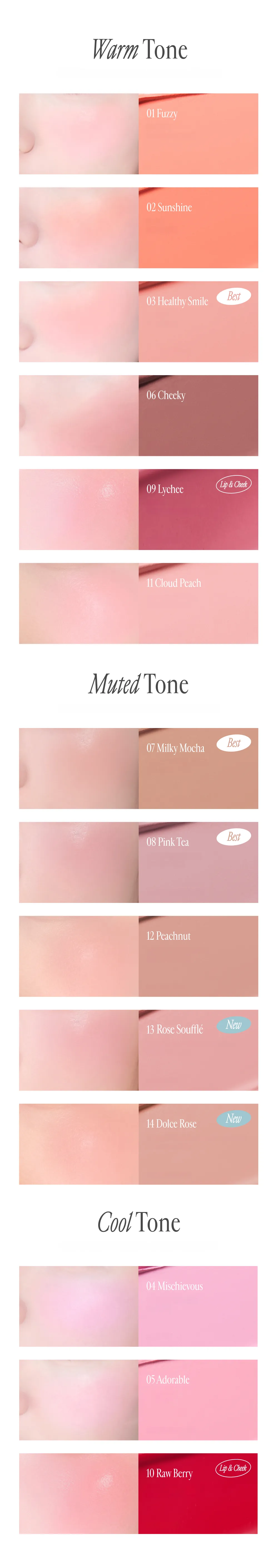 [Sanrio EDITION] freshian Egg-like Cream Blush (Set/Single) (16 Colors)