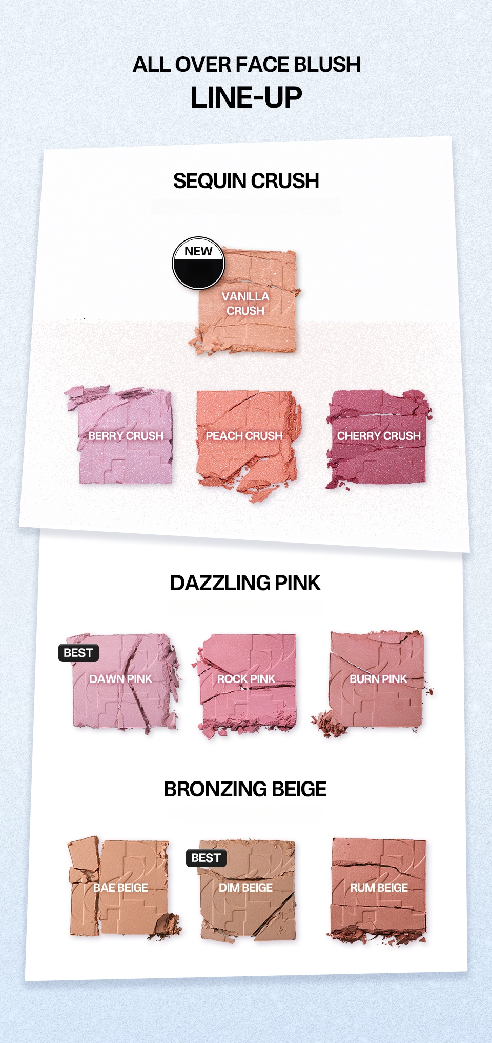 TWO SLASH FOUR All Over Face Blush (Set/Single) (12 Options)