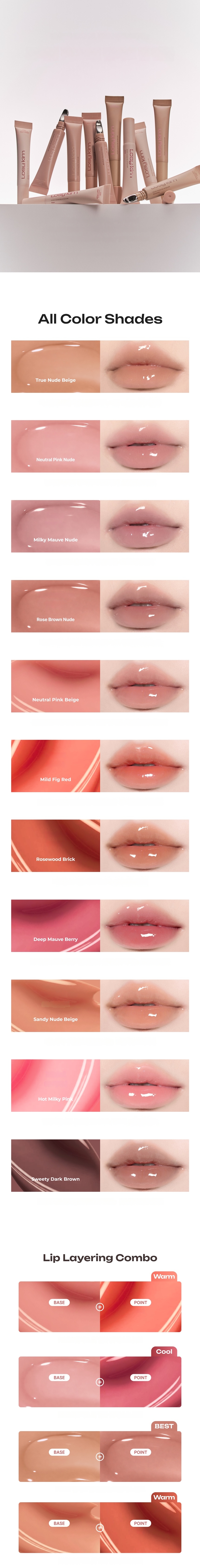 Losy Kim PDRN Tinted Lip Ampoule (Set/Single) (13 Colors)