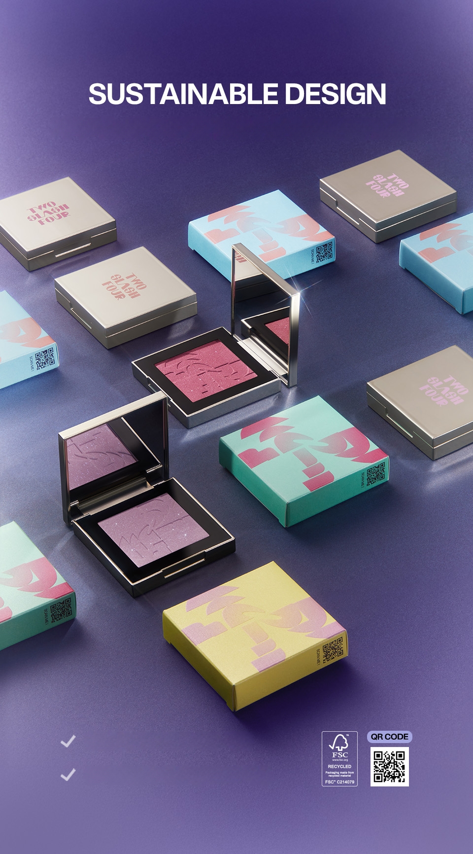 TWO SLASH FOUR All Over Face Blush (Set/Single) (12 Options)