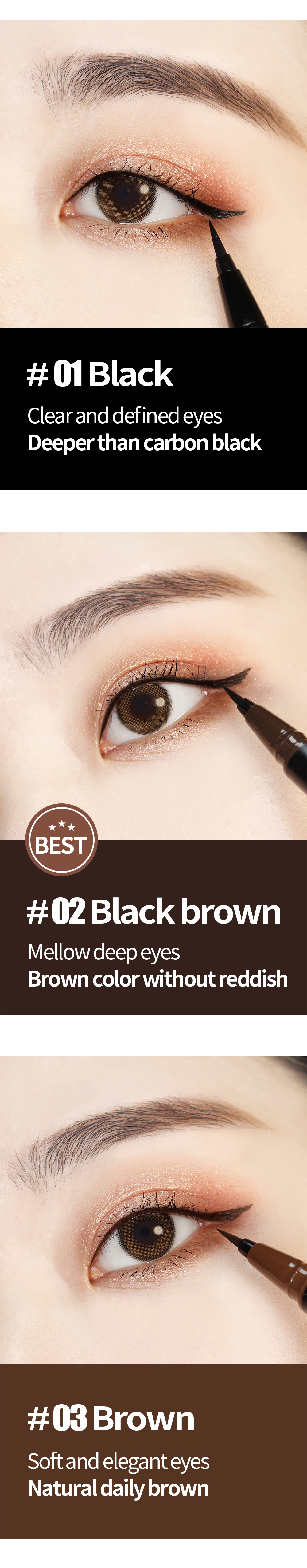 [2colors] COSNORI Super Proof Fitting Brush Eyeliner 0.02 fl. oz.(0.6g) detail 5