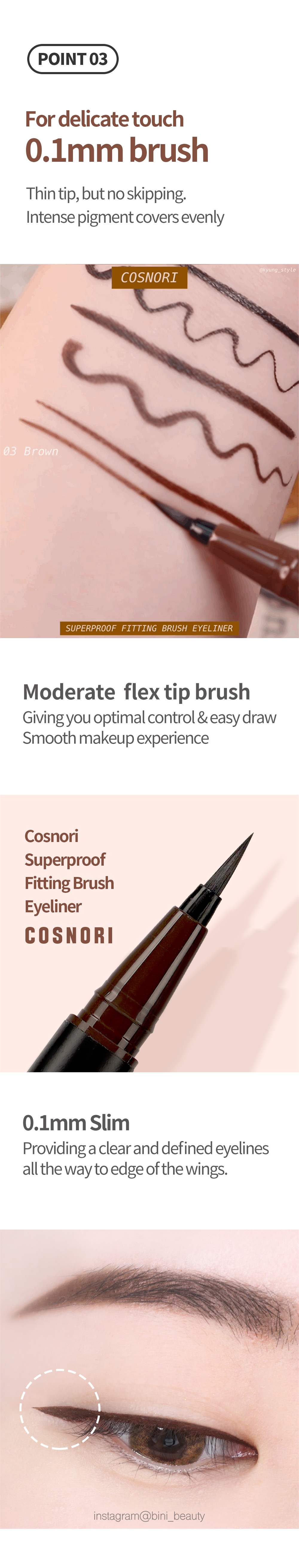 [2colors] COSNORI Super Proof Fitting Brush Eyeliner 0.02 fl. oz.(0.6g) detail 6