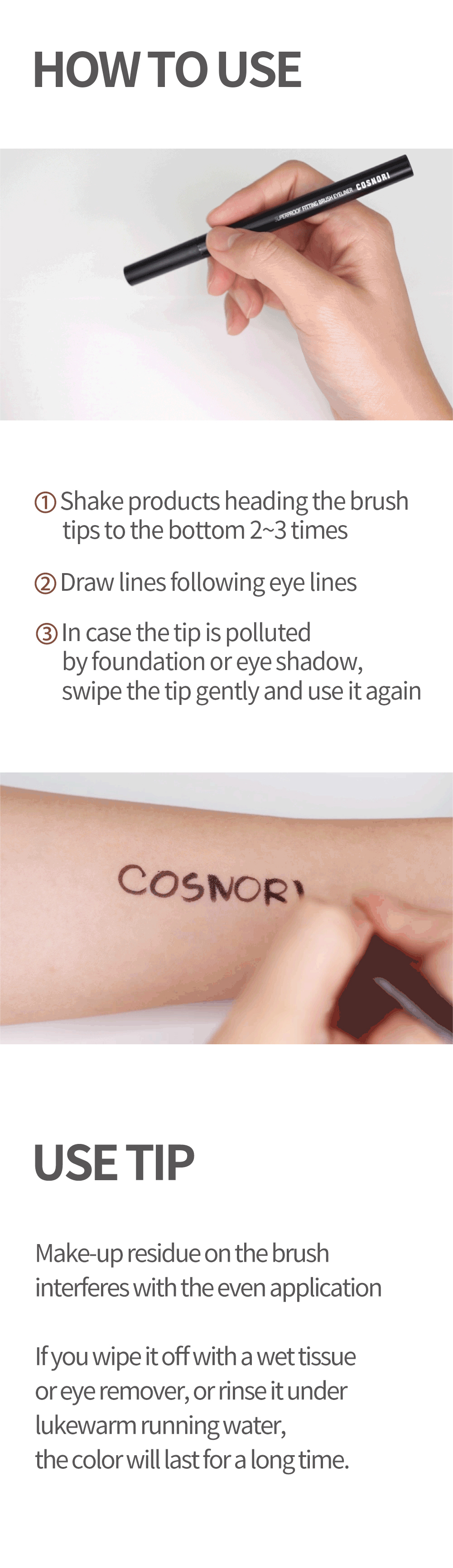 [2colors] COSNORI Super Proof Fitting Brush Eyeliner 0.02 fl. oz.(0.6g) detail 7