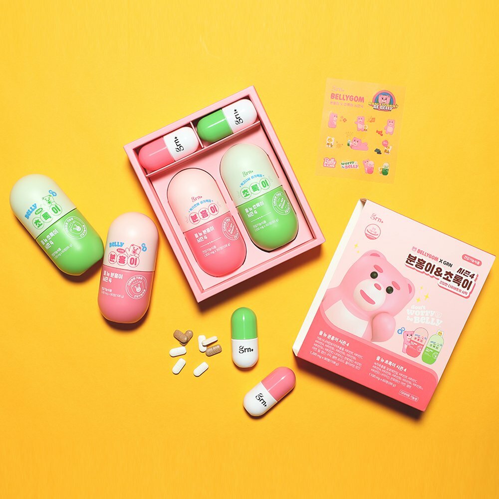 grn+ BELLYGOM x GRN Collaboration Season 4 Pink 90 Tablets + Green