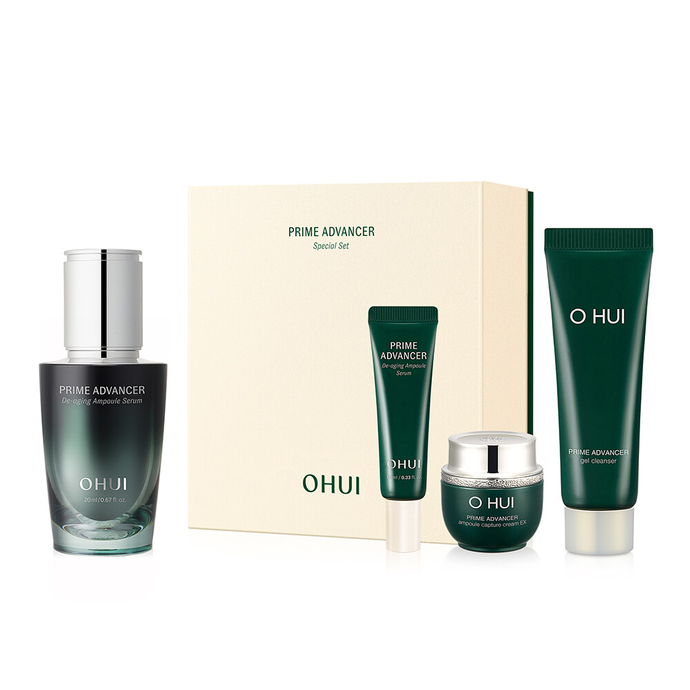 O HUI Prime Advancer De-Aging Ampoule Serum 20mL Special Set (+ Serum  10mL+Cream 7mL+Gel Cleanser 40mL) | OLIVE YOUNG Global