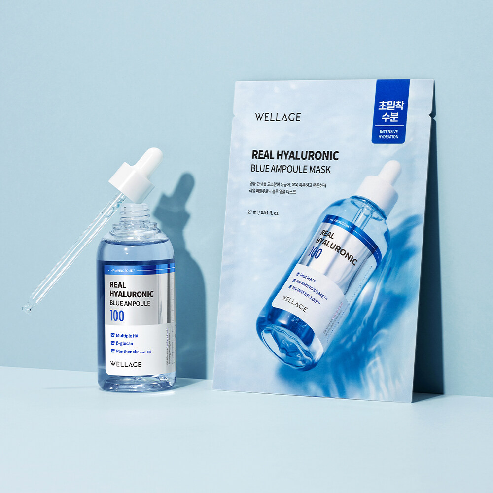 WELLAGE Real Hyaluronic Blue 100 Ampoule 75mL 1+1 Special