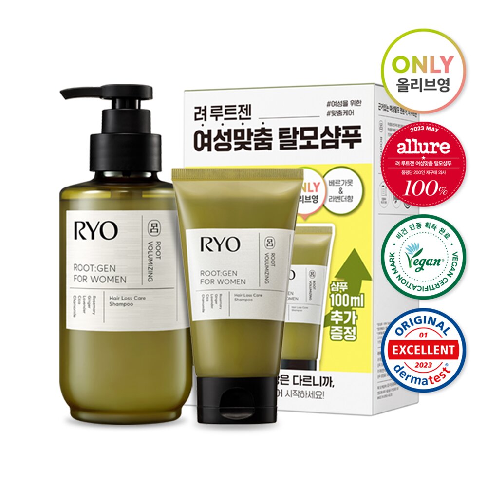 Ryo Root:Gen For Women Hair Loss Care Shampoo 353mL Special Set (+100mL)  Choose 1 out | OLIVE YOUNG Global