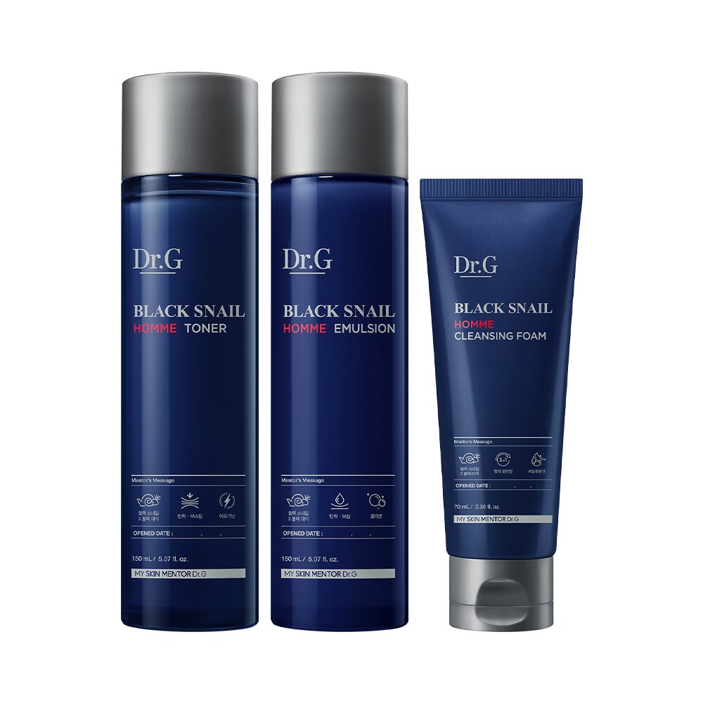 Dr.G ブラックスネイルオムプレステージ3点セット(トナー150ml+エマルジョン150ml+クレンジングフォーム70ml) | OLIVE  YOUNG Global